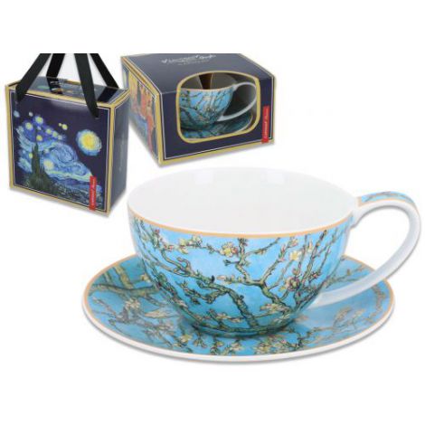 Filiżanka Carmani 360ml ze spodkiem - V. van Gogh, Kwitnący migdałowiec
